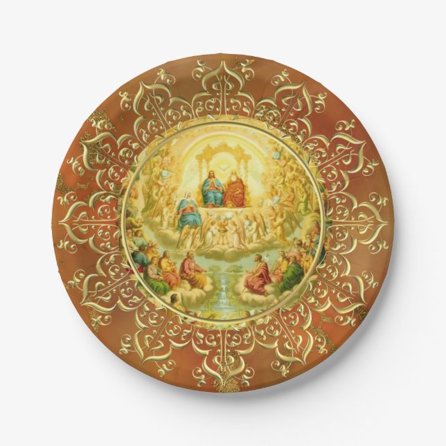 ALL SAINTS DAY FEAST DAY PARTY CELEBRATION PAPER PLATE (Front)