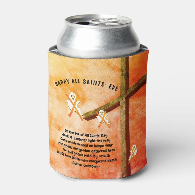 ALL SAINTS EVE POEM Christian Halloween Can Cooler (Can Front)