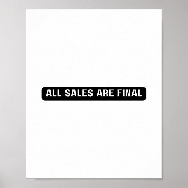 All Sales Final Sign, Tabletop Signage, Store Poster (Front)