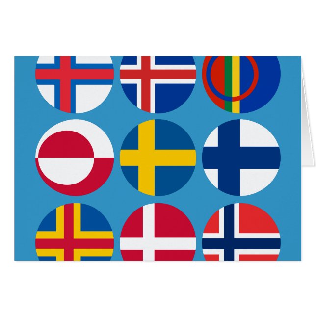 All Scandinavian Flags Card (Front Horizontal)
