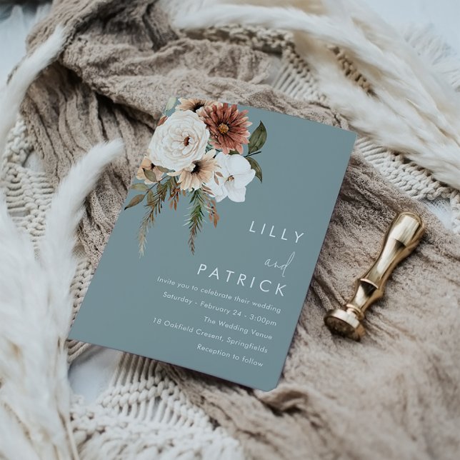 All Seasons Boho Floral Wedding Invitation (Creator Uploaded)