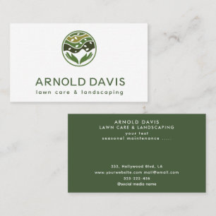 All seasons modern lawn care and landscaping logo business card