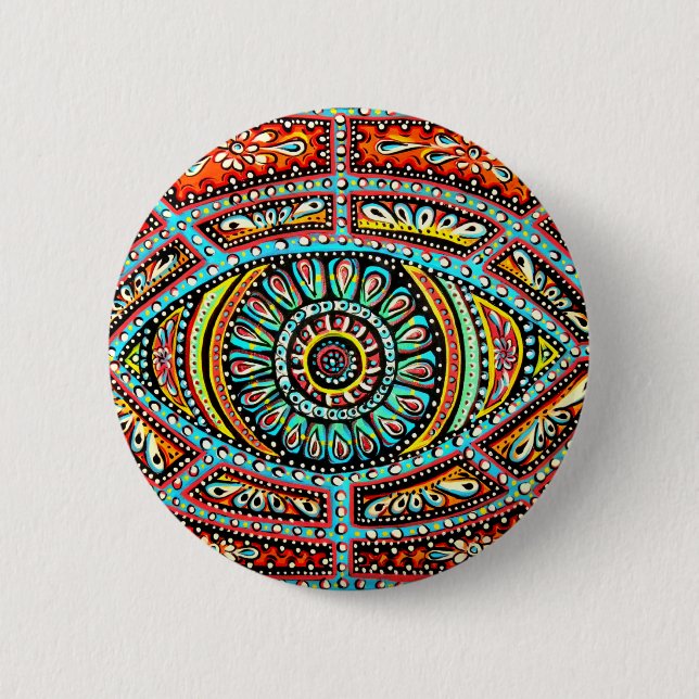 All Seeing Eye 6 Cm Round Badge (Front)