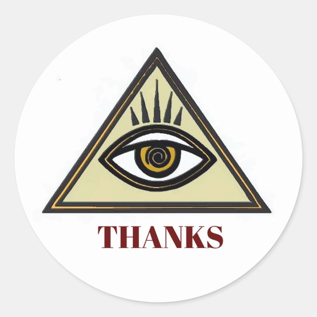 All seeing eye, add text   Sticker (Front)