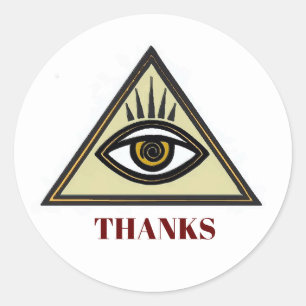 All seeing eye, add text   Sticker