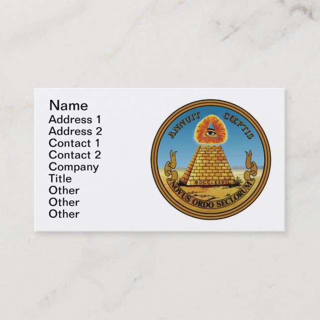 All Seeing Eye Business Card - Customisable! (Front)