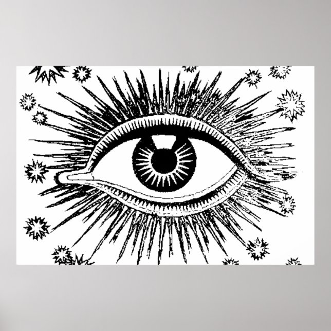 All Seeing Eye Mystic Eyeball Hypnosis Occult Poster (Front)