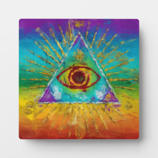 All Seeing Eye Of God - abstract sketchy Art Plaque