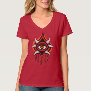 All-Seeing Eye Of Weird Evil Demon In Red T-Shirt