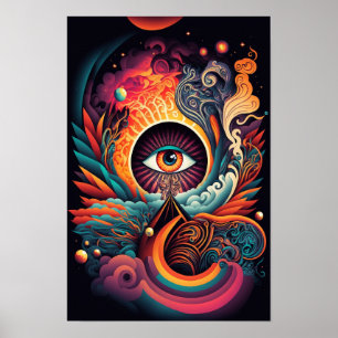 All Seeing Eye Psychedelic Poster Mystic 3