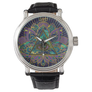 All Seeing Mystic Eye in Lotus Flower Watch