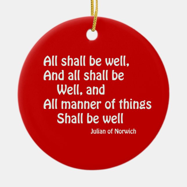 All Shall Be Well Ceramic Tree Decoration (Front)