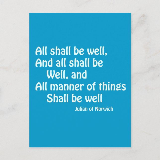 All Shall Be Well Postcard (Front)