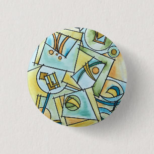 All Shapes And Sizes-Modern Geometric Art 3 Cm Round Badge