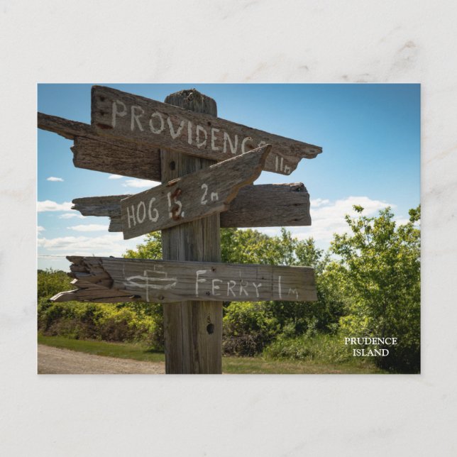 All Signs Point to Prudence Island POST CARD (Front)