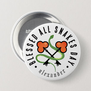 All Snakes Day Pagan Serpent & Clover Keys Patch 7.5 Cm Round Badge