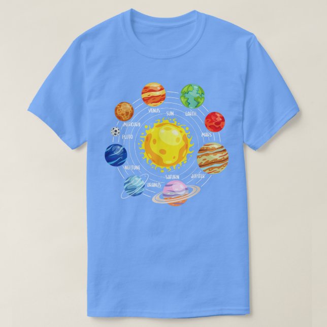 All Solar Systems Planets Astronaut Science Space  T-Shirt (Design Front)