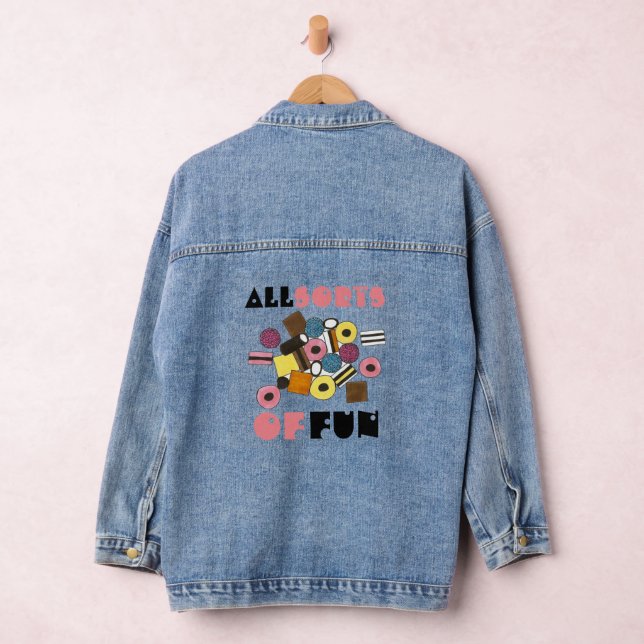 All Sorts of Fun Liquorice Allsorts Candy Candies  Denim Jacket (Hangar)