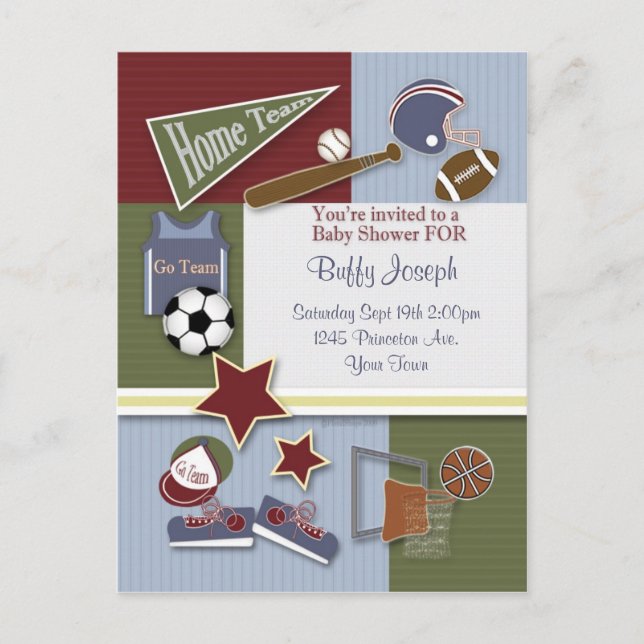All Sports Baby Shower Template (Front)