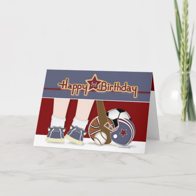 All Sports Birthday Card Age Template (Front)