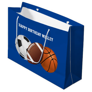 All Sports Birthday in Blue Large Gift Bag