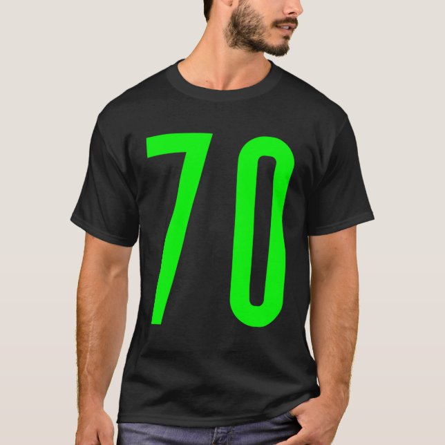 All Sports Fan Favourite Green Number 70 Jersey T-Shirt (Front)