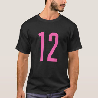 All Sports Fan Favourite Pink Number 12 Jersey T S T-Shirt