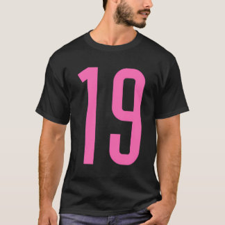 All Sports Fan Favourite Pink Number 19 Jersey T-Shirt