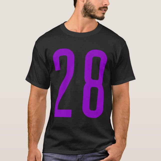 All Sports Fan Favourite Purple Number #28 Jersey T-Shirt (Front)