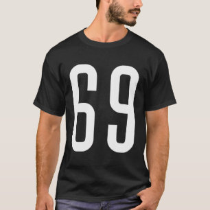 All Sports Fan Favourite White Number 69 Jersey T-Shirt