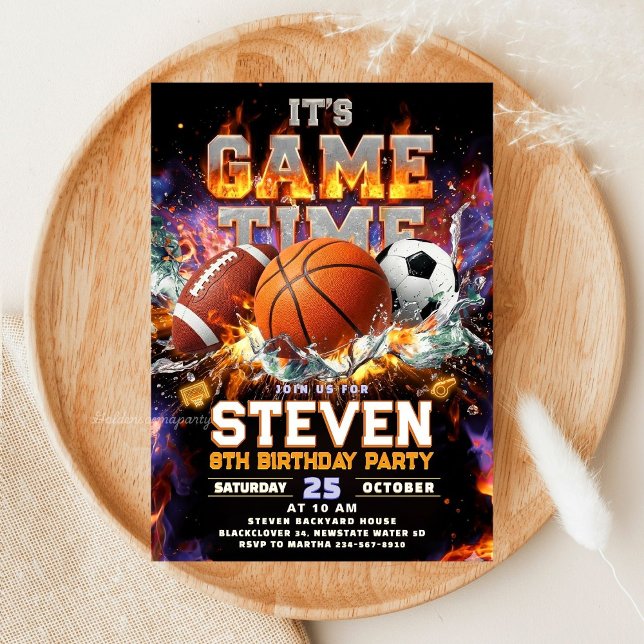 All Sports Game Time Birthday Party - Sport Invitation (All Sports Game Time Birthday Party - Sport Invitation
)