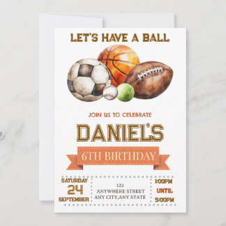 All Sports Let's Have a Ball Boy Birthday