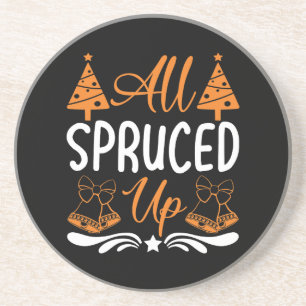 All Spruced Up Christmas Design-85675 Coaster