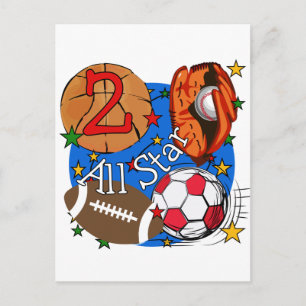 All Star 2nd Birthday Tshirts and Gifts Postcard