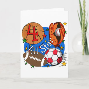 All Star 4th Birthday Tshirts and Gifts Card