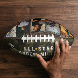 All-Star Army Camouflage Team Number Photo Collage American Football