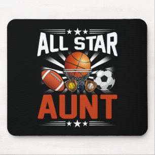 All Star Aunt Of The Bday Sketll Soccer Sport Mouse Mat