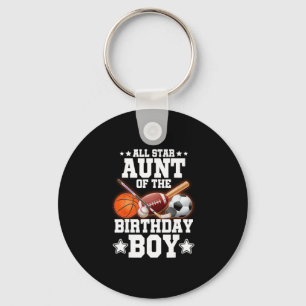 All Star Aunt Of The Birthday Boy Sketll Soccer Sp Key Ring