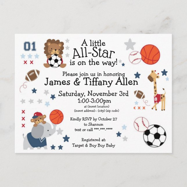 All-Star baby announcement post card (Front)