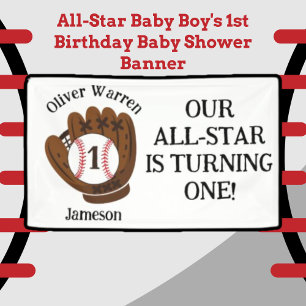 All-Star Baby Boy's 1st Birthday Baby Shower Banner