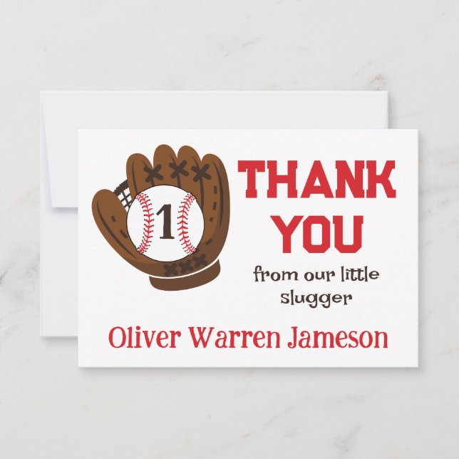 All-Star Baby Boy's 1st Birthday Thank You Card (Front)