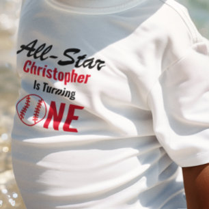 All Star Baseball 1st Birthday Baby T-Shirt