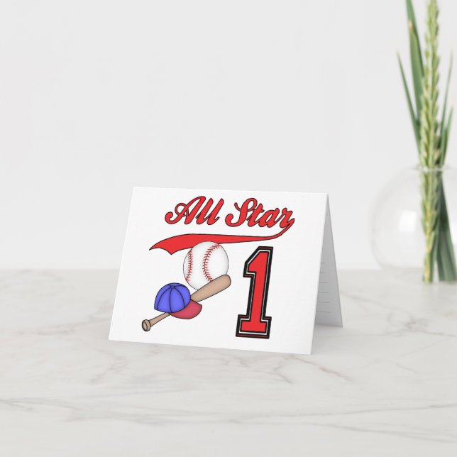 All Star Baseball 1st Birthday Fill-in Invitation (Front)