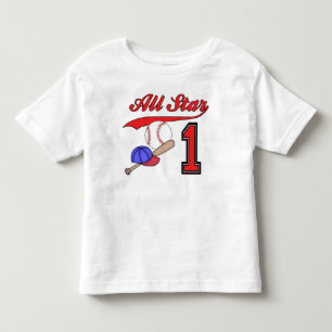 All Star Baseball 1st Birthday Toddler T-Shirt