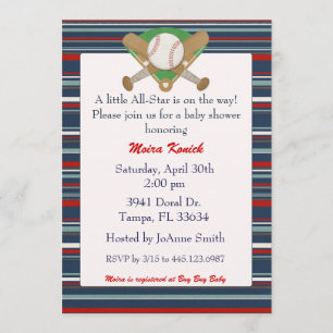 All Star baseball baby shower invitation
