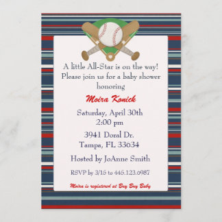 All Star baseball baby shower invitation