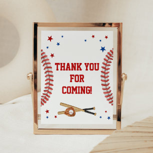 All Star Baseball Baby Shower Thank you for Coming Poster