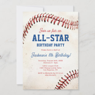 All-Star Baseball Birthday Invitation