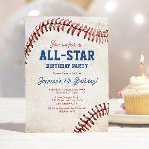 All-Star Baseball Birthday Invitation