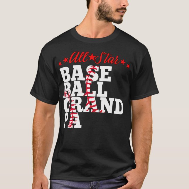All Star Baseball Grandpa Baseball amrican  T-Shirt (Front)
